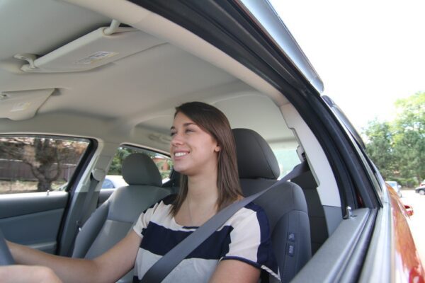 Teenage girl driving